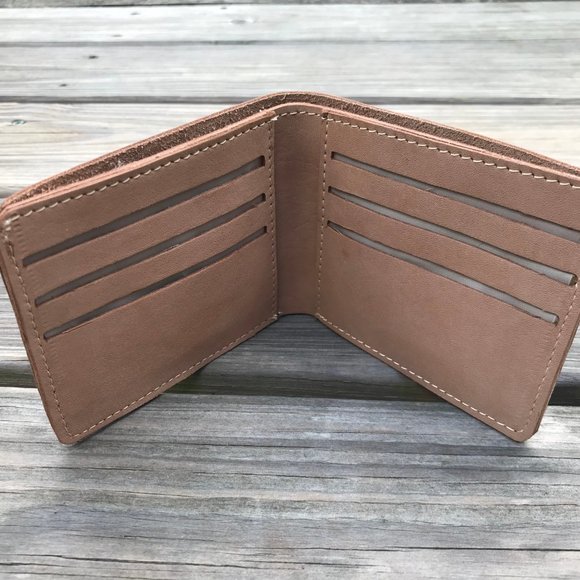 Men Wallet Bifold All Leather Card Holder Purse - Picture 9 of 13